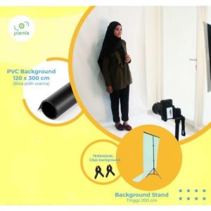 PAKET BACKGROUND STAND - PVC BACKGROUND 300 CM + BACKGROUND STAND