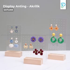 Display Anting Akrilik + Stand | Earing Display | Tempat / Holder Anting Estetik - Rak Anting Minimalis Organizer Jewelry Pixmix