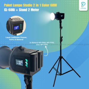 Lampu Studio CL-60Bi 60W / Lampu Konten Kreator Outdoor / Fill Light Bicolor 2in1 | Epix