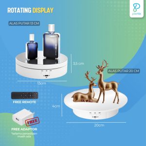 Alas Putar / Rotating Display Stand Mirror with Remote - 20cm