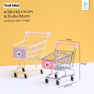 Props Properti Foto Produk - Miniatur Troli Mini / Keranjang Belanja Supermarket