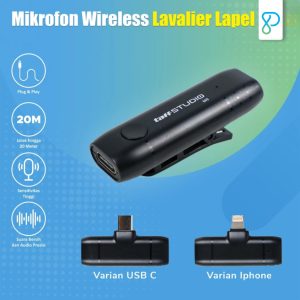 Microphone Wireless Lavalier Lapel - Portable Mic Clip for Iphone Lightning and Android Smartphone