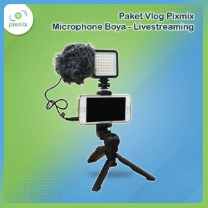 Paket Vlog Pixmix - Microphone Boya- livestreaming