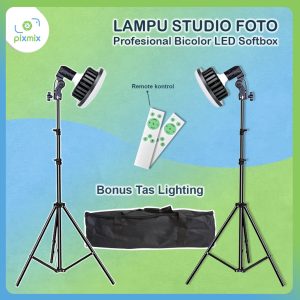 Lampu studio foto profesional bicolor led softbox - Softbox Dimmer 2700K - 5500K - Paket Sepasang