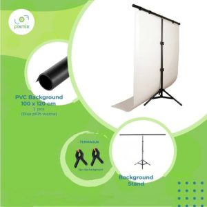 Paket Small BG 100T | 100 x 120cm Background + STAND A100