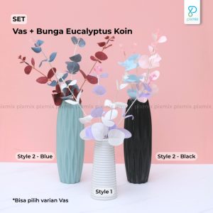 Bunga Artificial Eucalyptus Koin | Dekorasi Meja Ruang Tamu Kamar Cafe Aesthetic - Pixmix