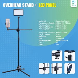 Tripod Overhead Stand Holder HP untuk Livestreaming & Foto Video LED | EPIX OV22 Pixmix