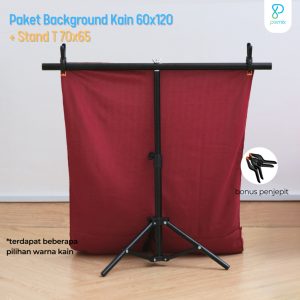 PAKET BACKGROUND STAND T BS70 - KAIN BACKGROUND 60 CM + BACKGROUND STAND