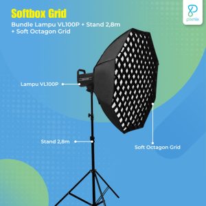 Softbox Lampu Studio Foto EPIX - Softbox Octagon Grid Photography Livestreaming