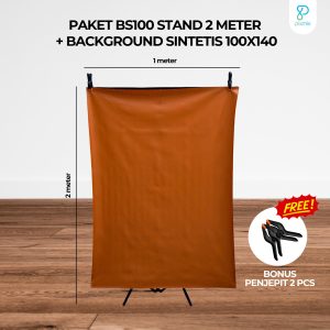 Paket Backrgound Sintetis 100 x 140cm + BS100 Stand 2 Meter Pixmix