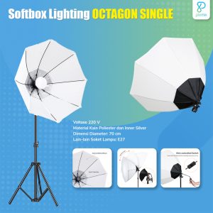Softbox Octagon Single Socket / Lampu Studio Foto