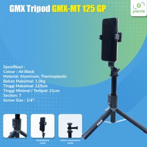 Tripod GMX MT-125 GP | Mini Tripod Handphone Action Camera Bluetooth