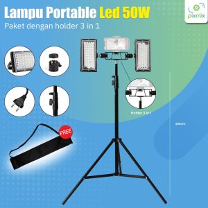 Lampu LED Foto Studio 3 in 1 / Lampu Sorot Flood Light - Perlengkapan Foto Video Produk