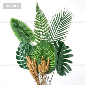Props Fotografi - Tropical Leaf | Daun Artificial / Dried Phoenix / Lagurus / Bunny Tail / Phalaris