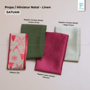 Props Properti Foto Set Hiasan Tematik Natal / Christmas - Linen