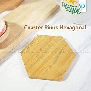 Tatakan Gelas Coaster Pinus Hexagonal | Properti Foto Produk