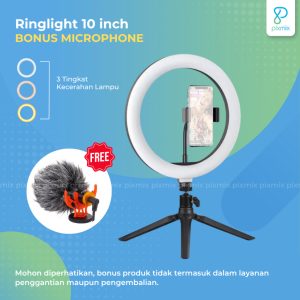 LED Ring Light 26cm bicolour + dimmer - ringlight vlogger + Tripod Bonus Microphone
