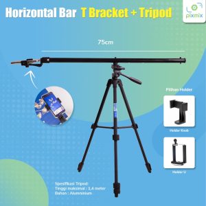 Horizontal Bar Tripod - T Bracket Pixmix Paket dengan Tripod Epix