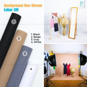 Backdrop Foto Studio 3M x 6M Bahan Non woven | Background Foto Studio | Edisi Warna