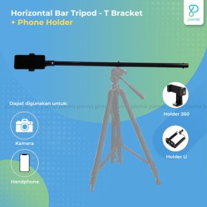 Horizontal Bar Tripod - T Bracket Pixmix (Tidak termasuk Tripod)