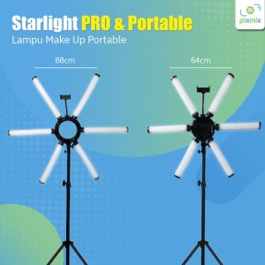 Starlight X Lamp Portable | Lampu Make Up Portable | Profesional LED - Paket dengan Stand