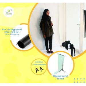 PAKET BACKGROUND STAND - PVC BACKGROUND 200 CM + BACKGROUND STAND